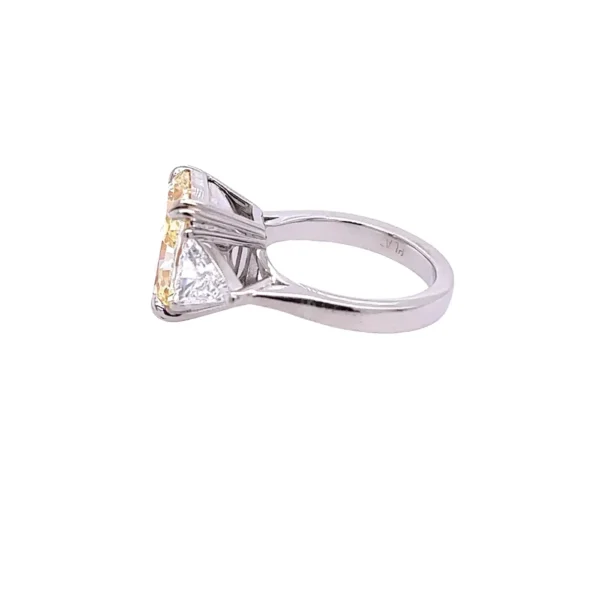 David Rosenberg 5.68 ct Fancy Light Yellow Radiant GIA Diamond Engagement Ring - Image 7