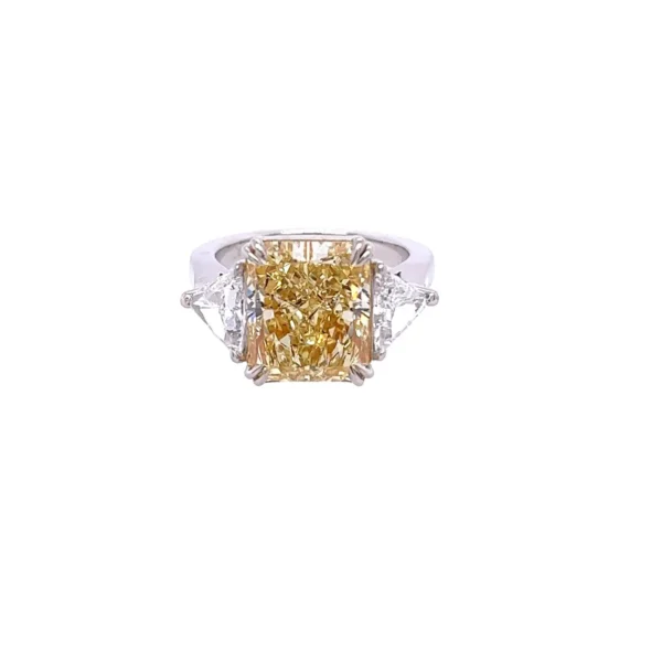 David Rosenberg 5.68 ct Fancy Light Yellow Radiant GIA Diamond Engagement Ring - Image 3