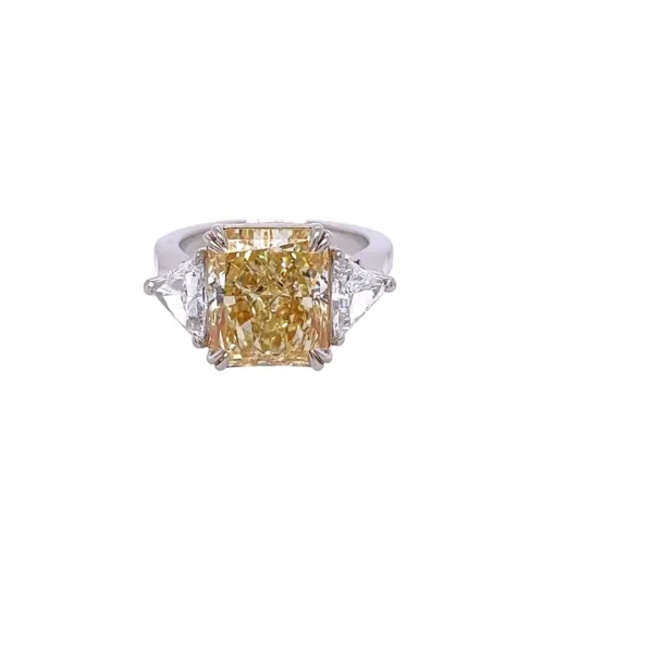 David Rosenberg 5.68 ct Fancy Light Yellow Radiant GIA Diamond Engagement Ring - Image 8