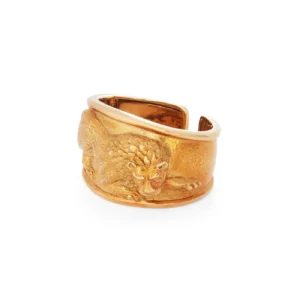 David Webb Repoussé Lion Cuff For Sale