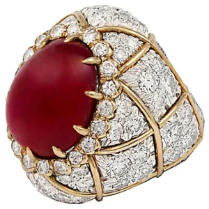 David Webb Vintage Diamond Ruby