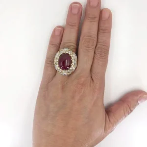 David Webb Vintage Diamond Ruby Bombe Cocktail Ring