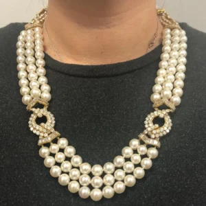 Diamond Multi-Strand Pearl Necklace Van Cleef & Arpels