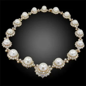 Buy Diamond Pearl Yellow Gold Neck