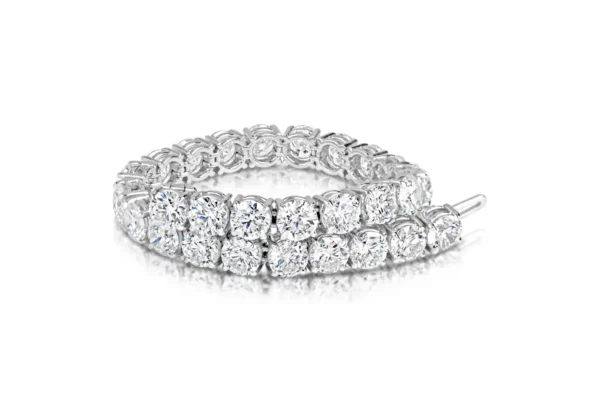 Diamond Platinum Brilliant Tennis Bracelet 28.80 Carat - Image 2