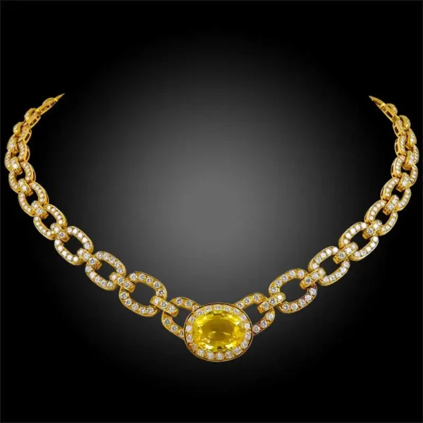 Diamond Yellow Sapphire Necklace Suite Van Cleef & Arpels - Image 2