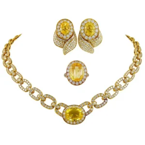 Diamond Yellow Sapphire Necklace