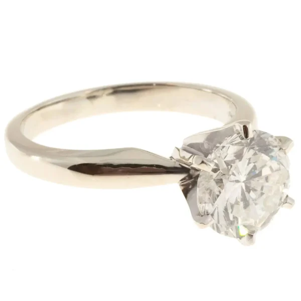 EGL Certified 2.13 Carat Diamond White Gold Solitaire Engagement Ring - Image 3