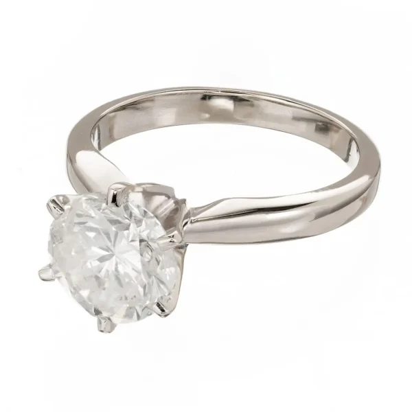 EGL Certified 2.13 Carat Diamond White Gold Solitaire Engagement Ring - Image 5