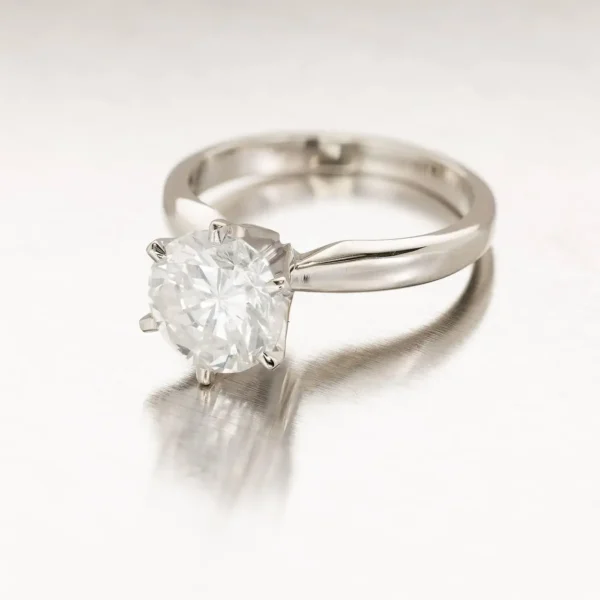 EGL Certified 2.13 Carat Diamond White Gold Solitaire Engagement Ring - Image 4