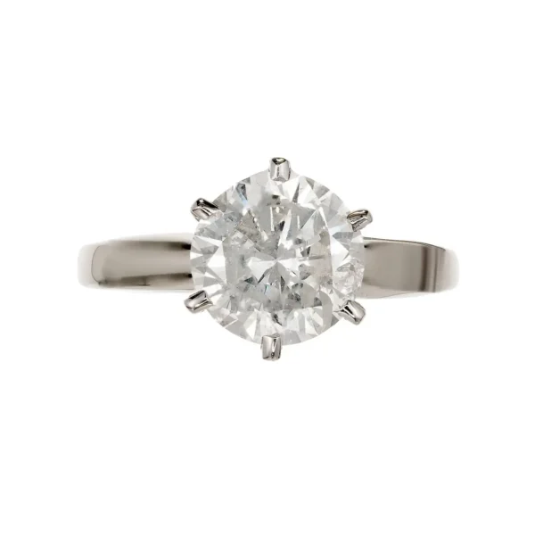 EGL Certified 2.13 Carat Diamond White Gold Solitaire Engagement Ring - Image 2