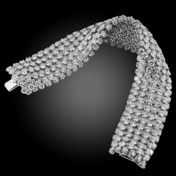 Eleven-Row Diamond Platinum Bracel