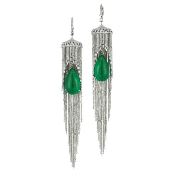 Emerald and Diamond Chandelier Earrings - Image 9