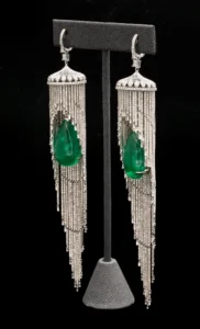 Emerald and Diamond Chandelier Ear