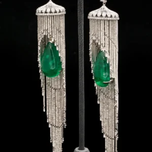 Emerald and Diamond Chandelier Earrings