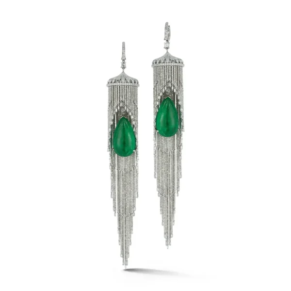 Emerald and Diamond Chandelier Earrings - Image 10