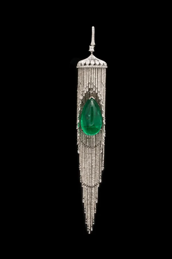 Emerald and Diamond Chandelier Earrings - Image 5