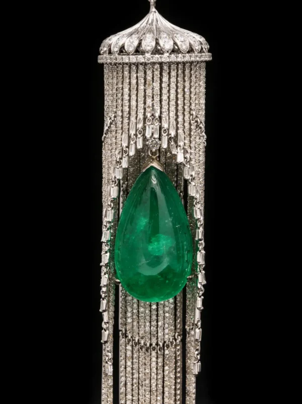 Emerald and Diamond Chandelier Earrings - Image 3