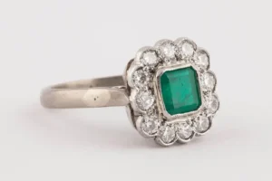 English Emerald and Diamond 18k