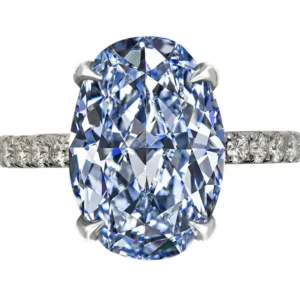 Exceptional GIA Certified 2 Carat Fancy Blue Diamond Solitaire Ring