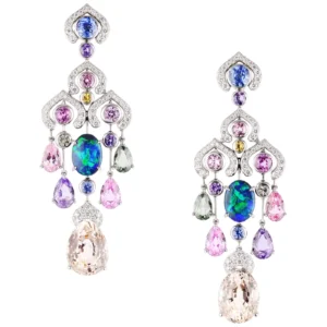 Fabergé Délices D’Été Collection Diamond Sapphire Black Opal Earrings