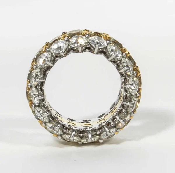 Fabulous Yellow and White Diamond Wide Band Ring - Image 3