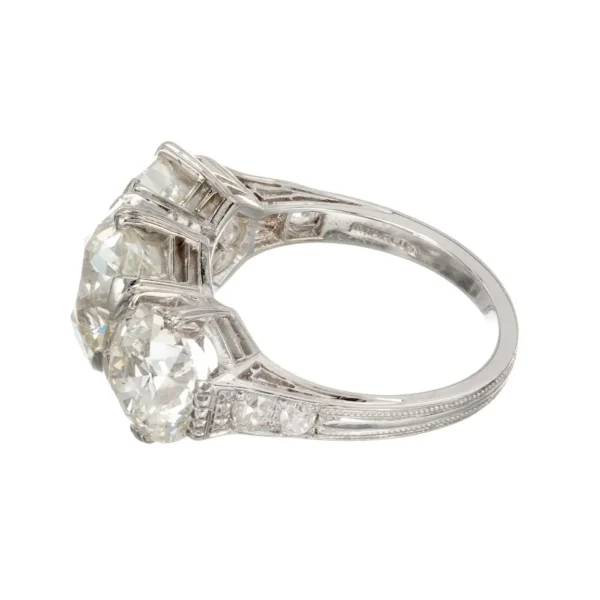 GIA 6.35 Carat Diamond Platinum Three-Stone Engagement Ring Marcus & Co. - Image 7