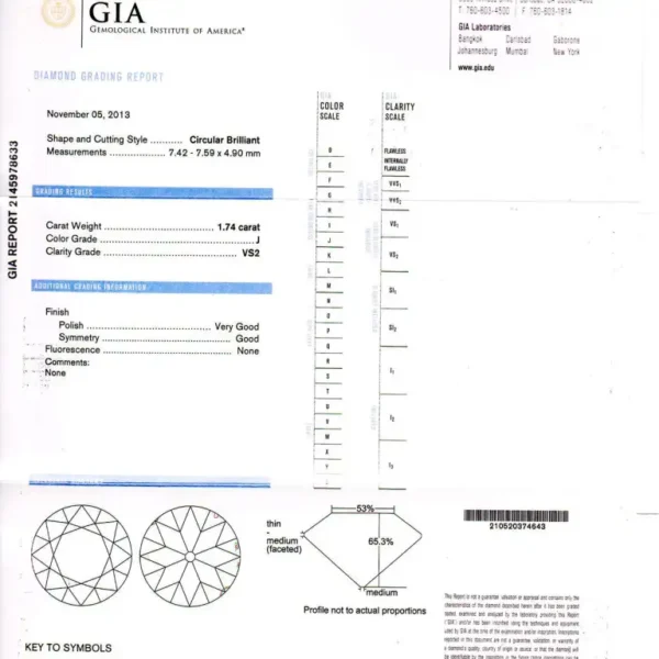 GIA 6.35 Carat Diamond Platinum Three-Stone Engagement Ring Marcus & Co. - Image 6