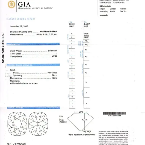 GIA 6.35 Carat Diamond Platinum Three-Stone Engagement Ring Marcus & Co. - Image 4