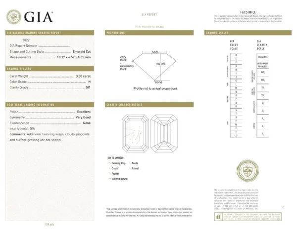 GIA Certified 3 Carat Emerald Cut Diamond Ring - Image 4