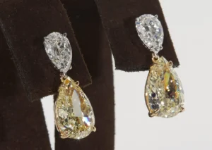 GIA Yellow and White Diamond Earri