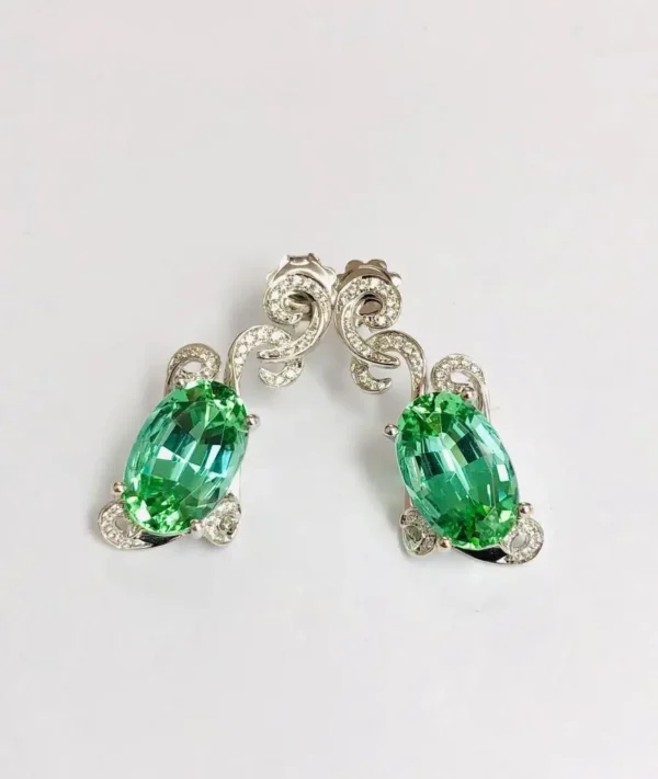 Green Tourmaline Earrings 11.66 Carats - Image 5