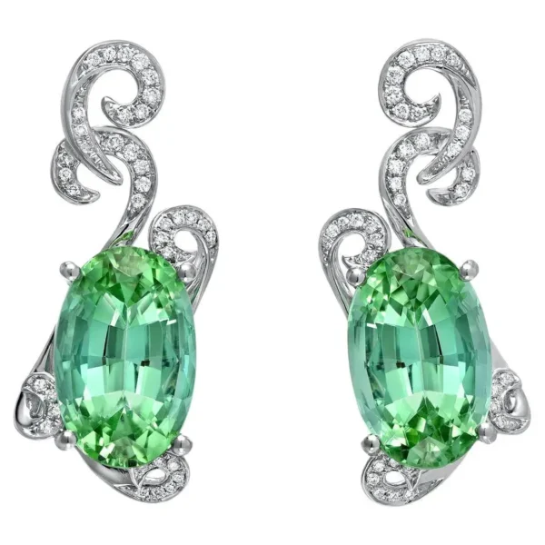 Green Tourmaline Earrings 11.66 Carats - Image 3