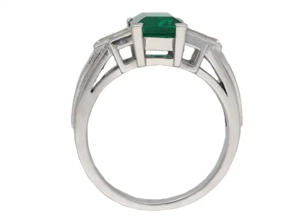 Gubelin Colombian Natural Unenhanced emerald and diamond ring, circa 1943. - Image 4