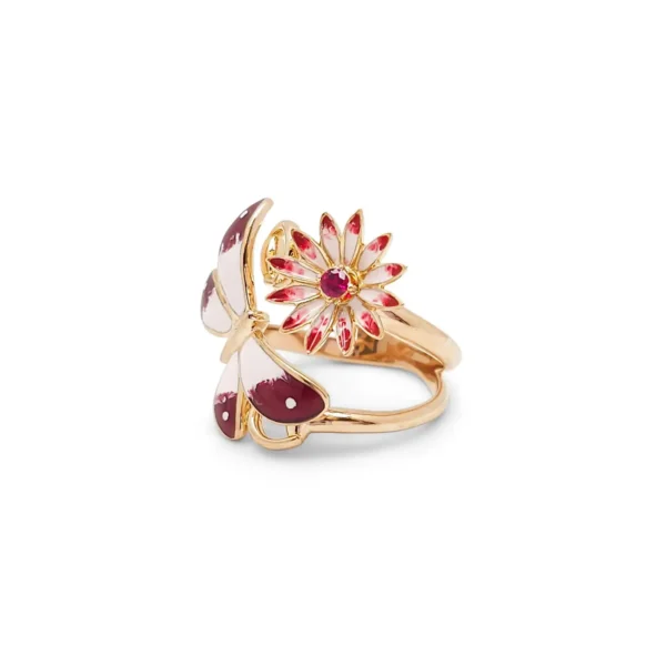 Gucci Flora Butterfly Rose Gold Ring - Image 2