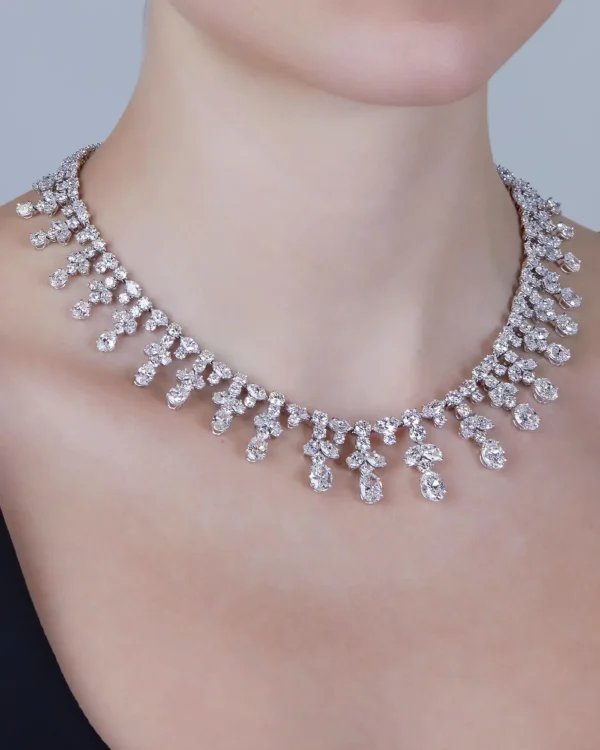 Harry Winston Diamond Platinum Necklace - Image 4