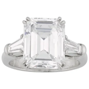 Harry Winston Golconda Diamond Ring 5.56 Carat Emerald-Cut