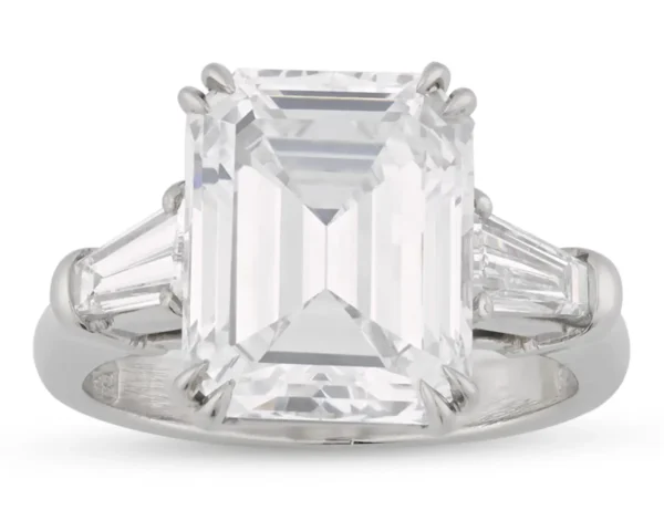 Harry Winston Golconda Diamond Ring 5.56 Carat Emerald-Cut - Image 3