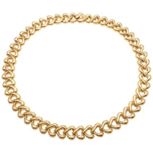 Heart Link Choker Yellow Gold Necklace Van Cleef & Arpels