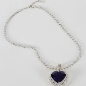 Heart Shape Tanzanite Diamond Pendant Rare 49.27 Carat