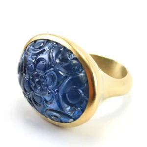 Large Carved Mughal Sapphire 18K