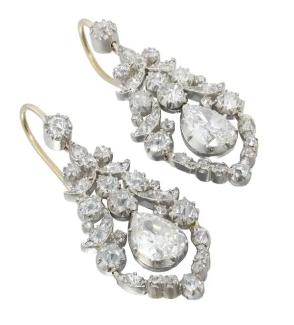 Late Georgian Diamond Earrings For