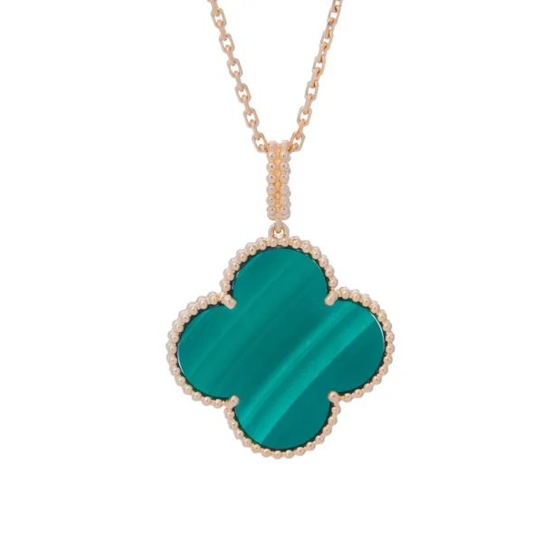 Magic Alhambra Yellow Gold and Malachite Pendant - Image 3