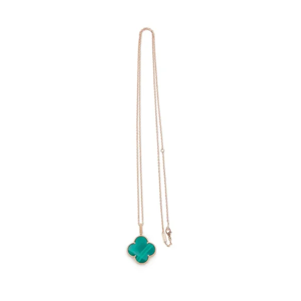 Magic Alhambra Yellow Gold and Malachite Pendant - Image 4