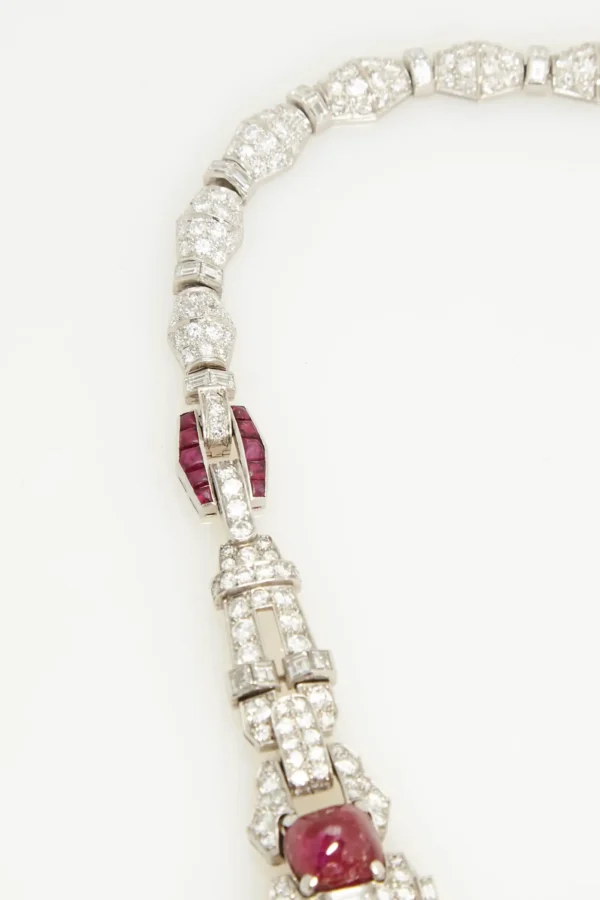 Magnificent Art Deco Ruby Diamond Sautoir Necklace - Image 5