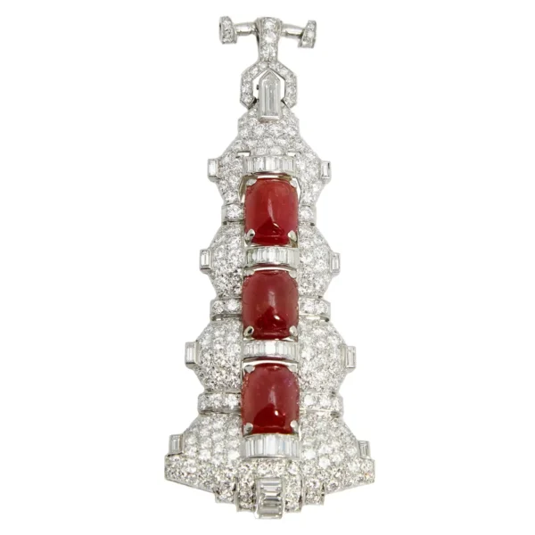 Magnificent Art Deco Ruby Diamond Sautoir Necklace - Image 3