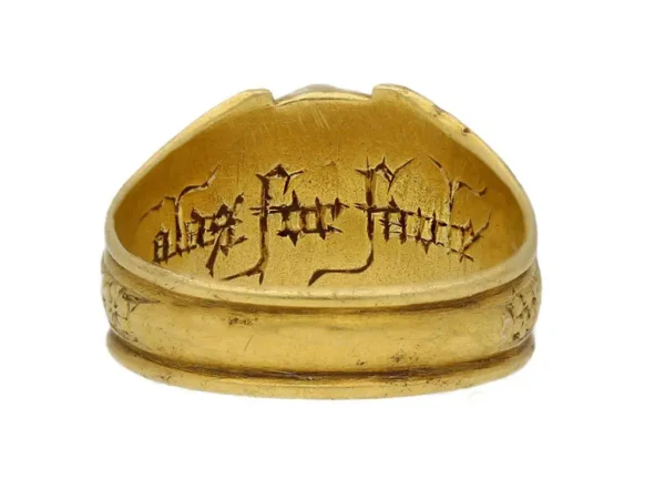 Mediaeval Duchess of Lancaster Sapphire Gold Posy Ring - Image 5