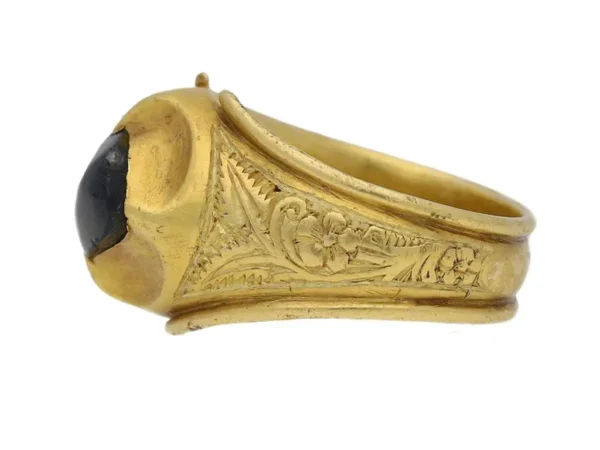 Mediaeval Duchess of Lancaster Sapphire Gold Posy Ring - Image 3