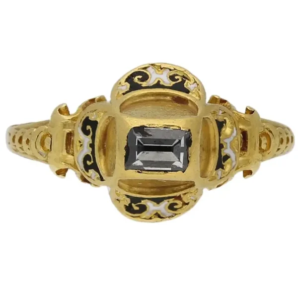 Museum Quality Tudor Table Cut Diamond Gold Ring - Image 2