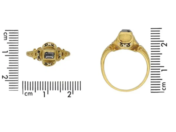 Museum Quality Tudor Table Cut Diamond Gold Ring - Image 6